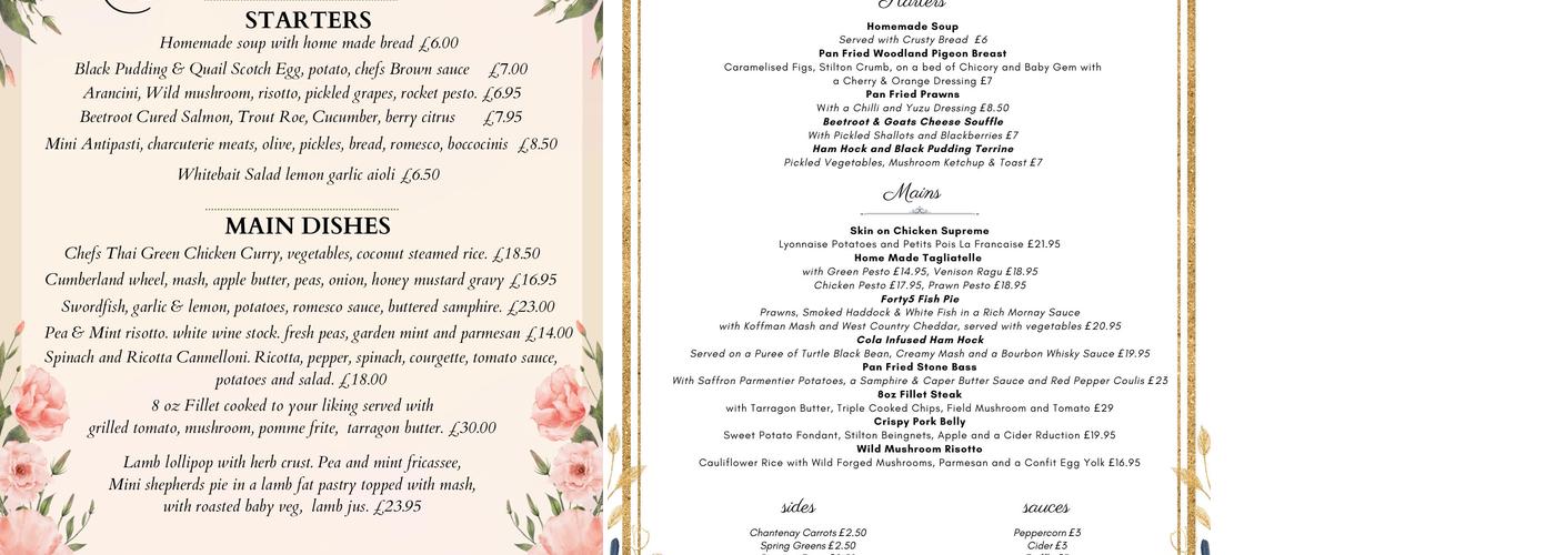 Forty5 The Square Menu