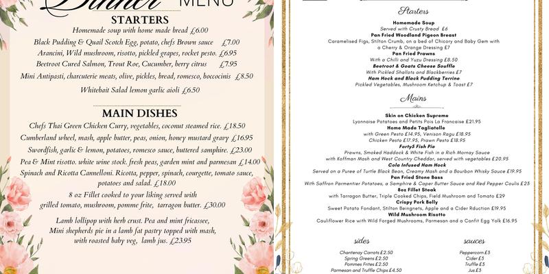 Forty5 The Square Menu