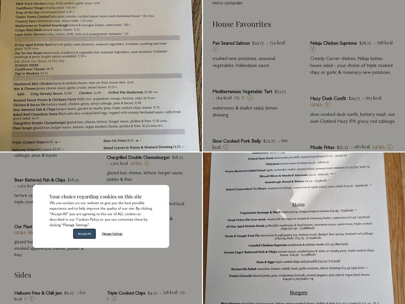 The Anchor Pub & Restaurant, Pyrford Lock, Wisley Menu