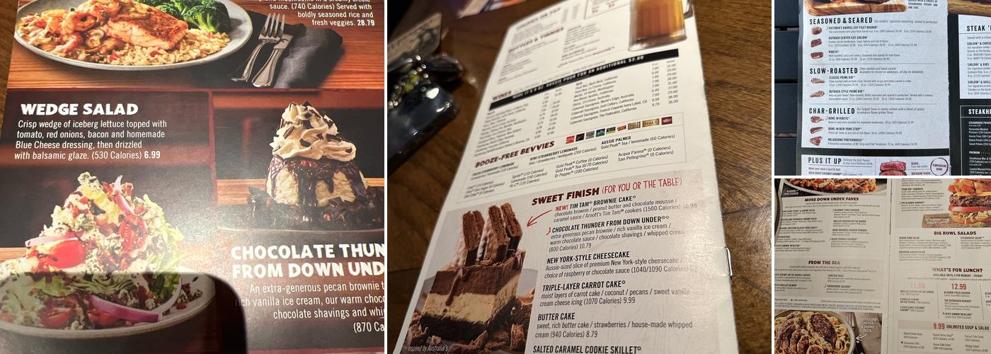Outback Steakhouse Menu