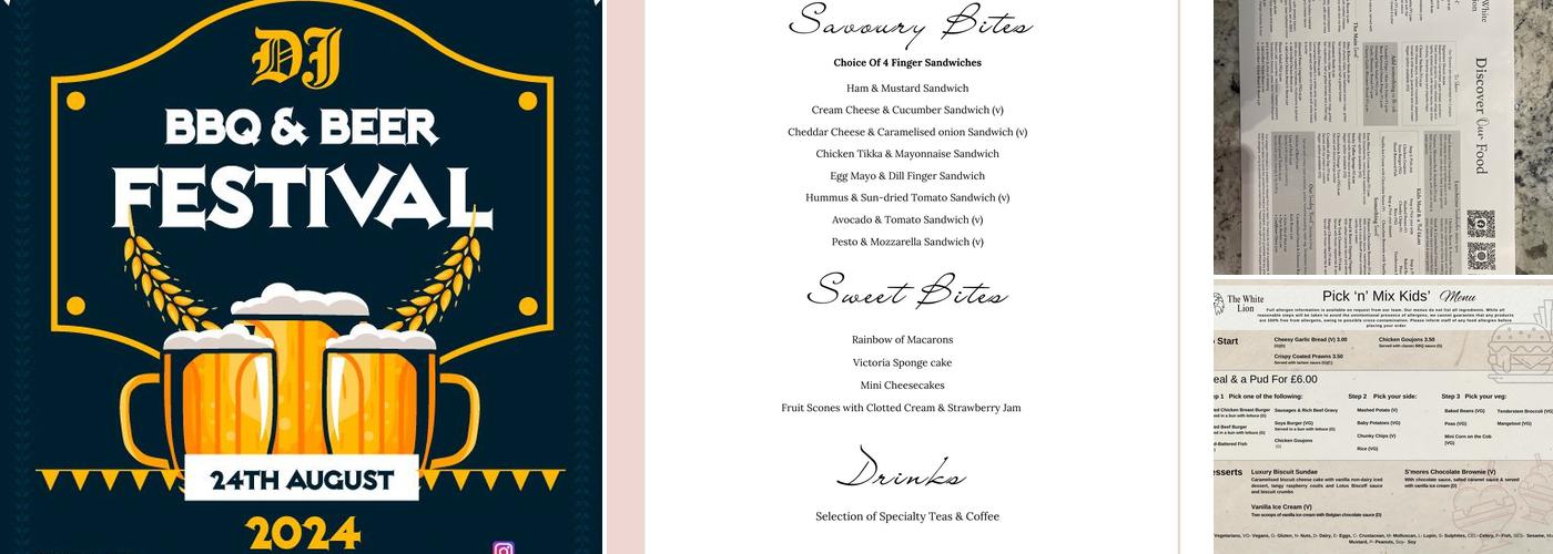 White Lion Amersham Menu