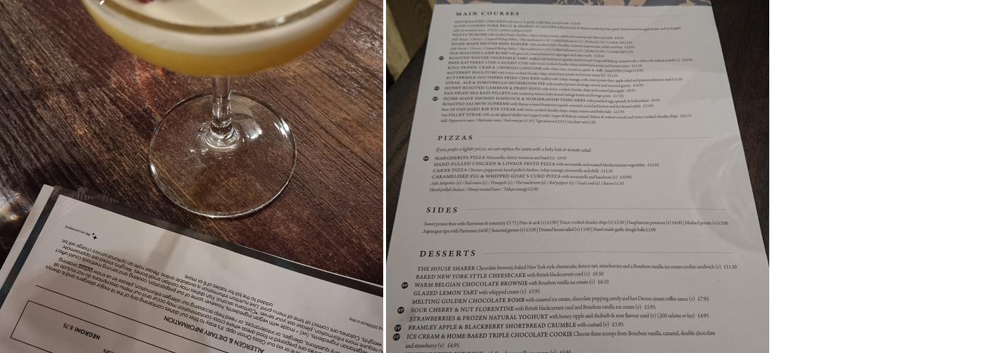 King William Iv Chigwell Menu