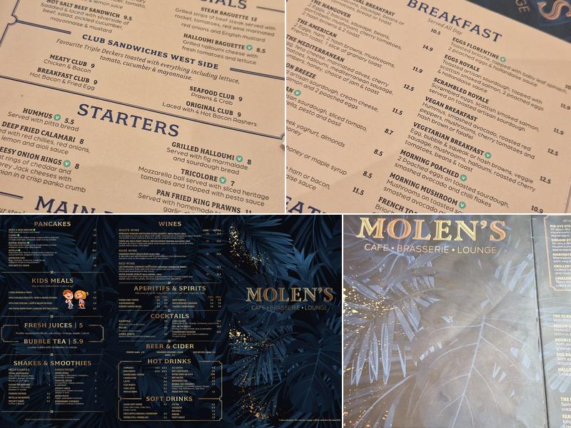 Molens Cafe and Brasserie Menu