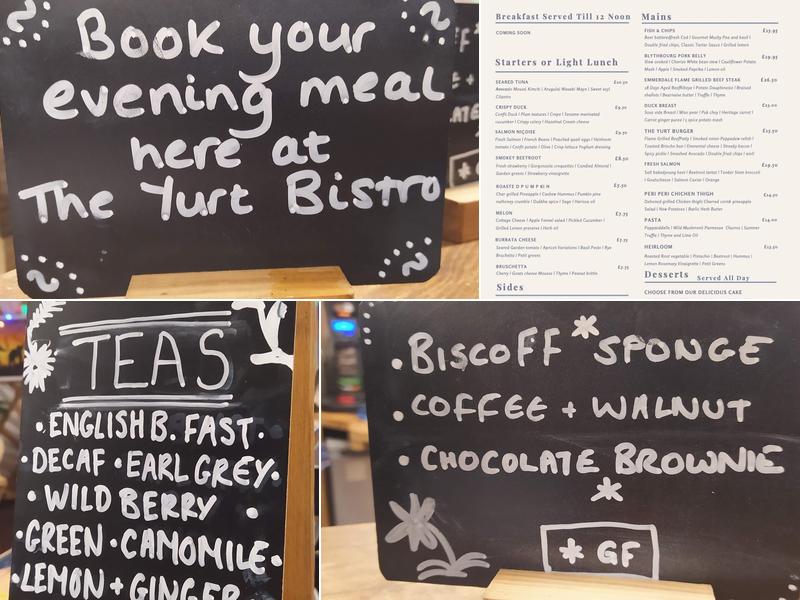 The Yurt at Potton Hall Menu