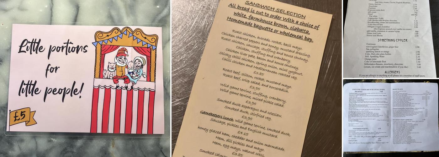 Mrs Bridges Tea Rooms Menu