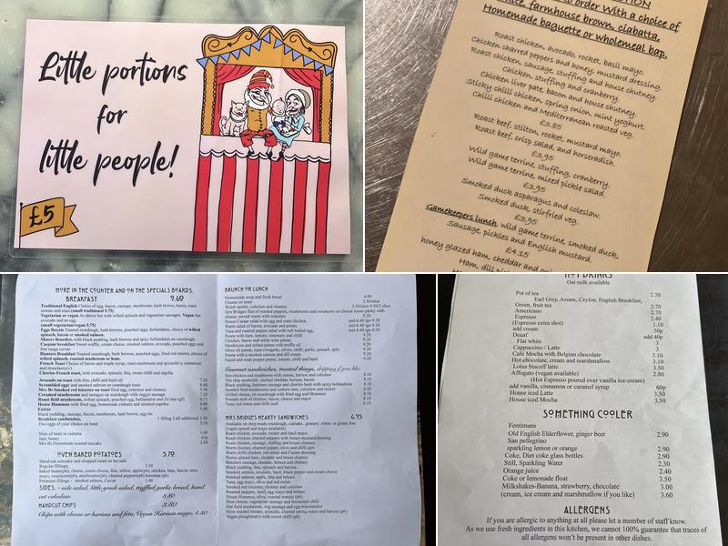 Mrs Bridges Tea Rooms Menu