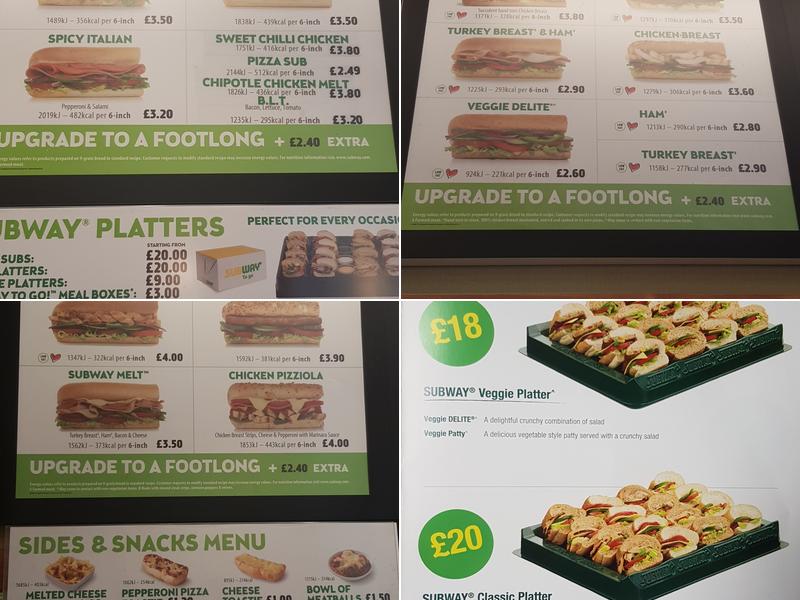 Subway Menu