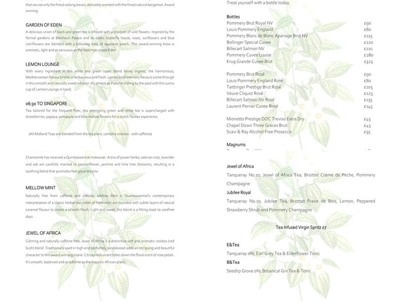 The Tea Room at The Midland Menu