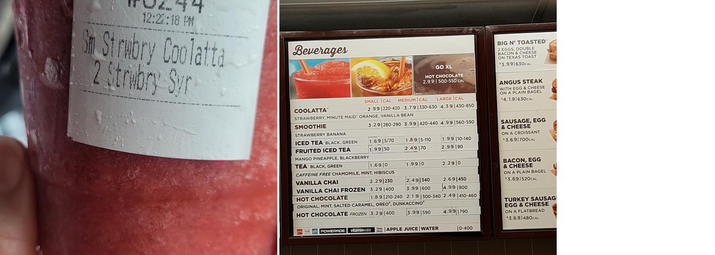 Dunkin Menu
