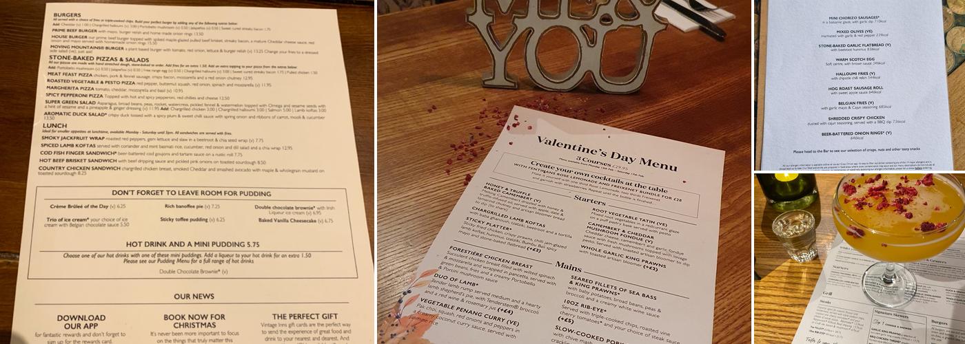 The Fox And Roman Menu