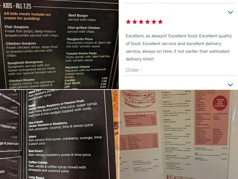 Valentinos Wakefield Menu