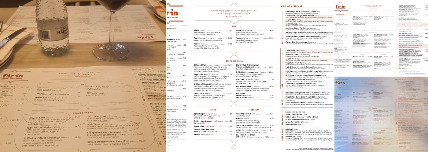FIRIN Modern Turkish Cuisine Menu