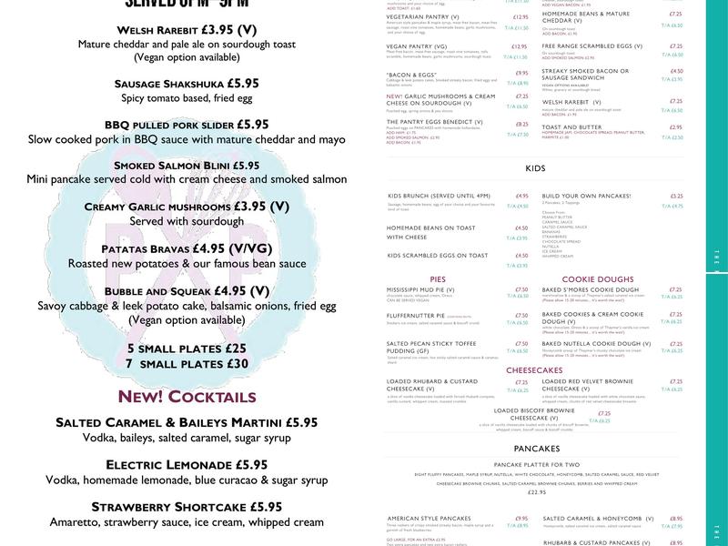 The Pudding Pantry Nottingham Menu