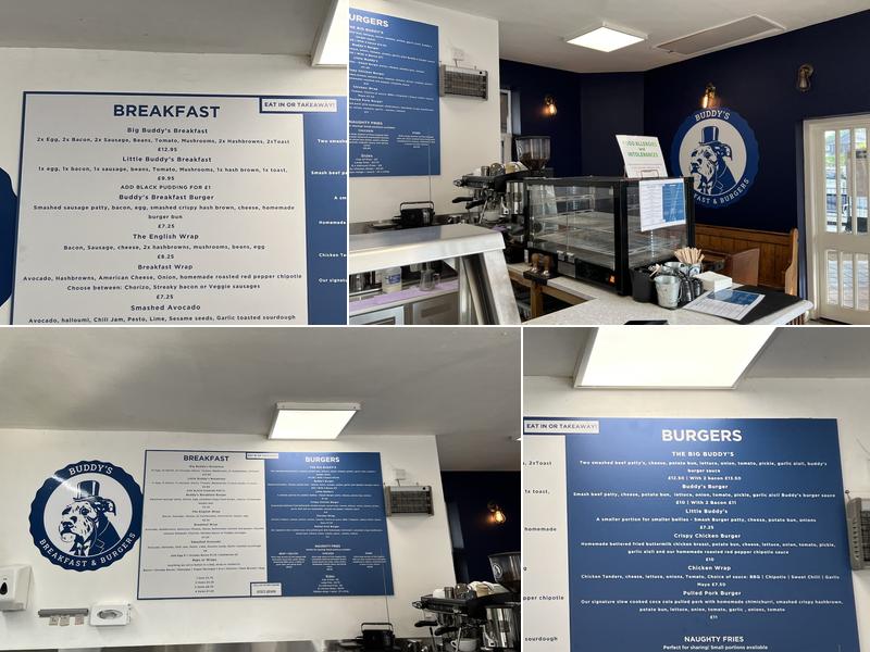 Buddy's Breakfast and Burgers Menu