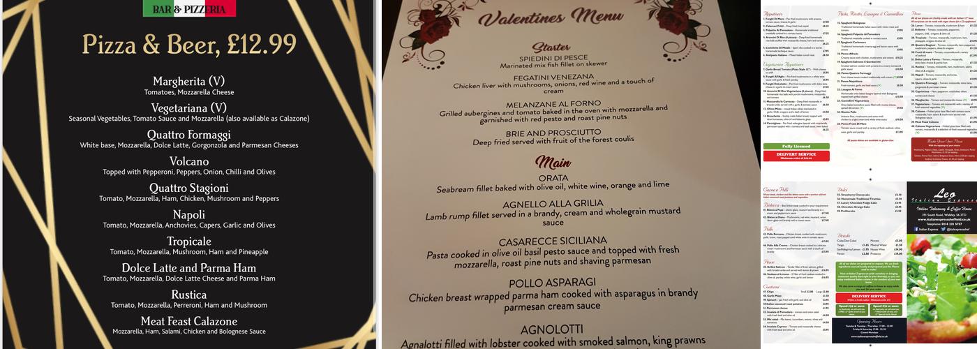 Leo's Italian Express Menu