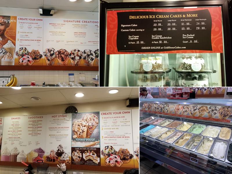 Cold Stone Creamery Menu