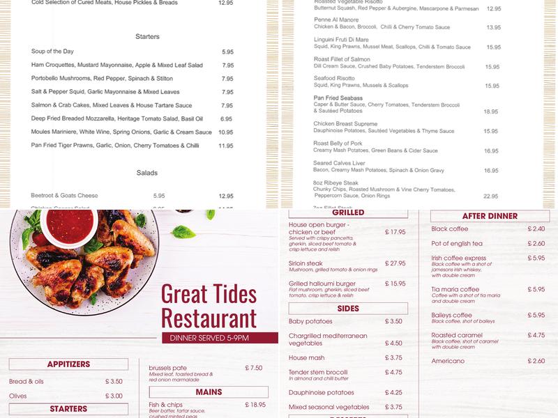 Great Tides Restaurant & Bar Menu