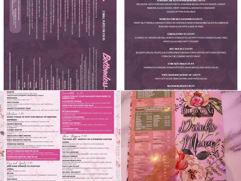 Bloom Hanley Menu