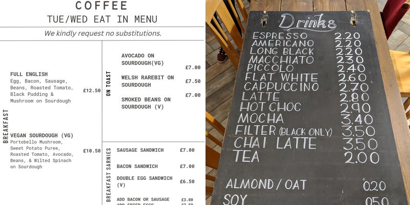 65mm Coffee Menu