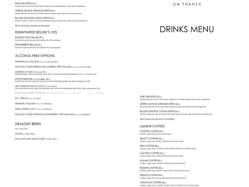 The Lounge Menu