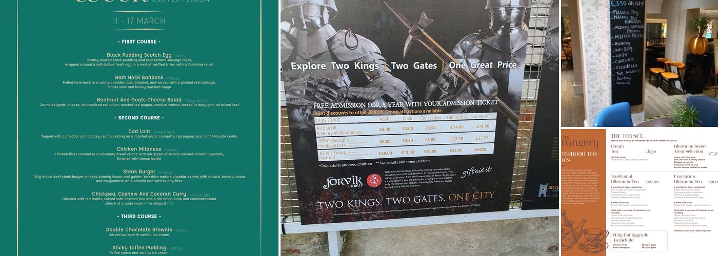 The Yorkshire Bar & Grill Menu