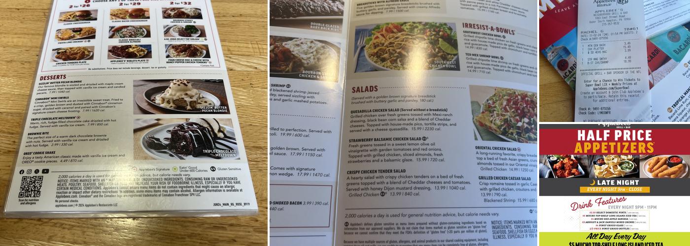 Applebee's Grill + Bar Menu
