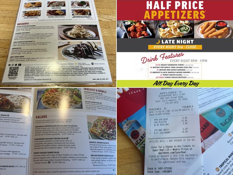 Applebee's Grill + Bar Menu