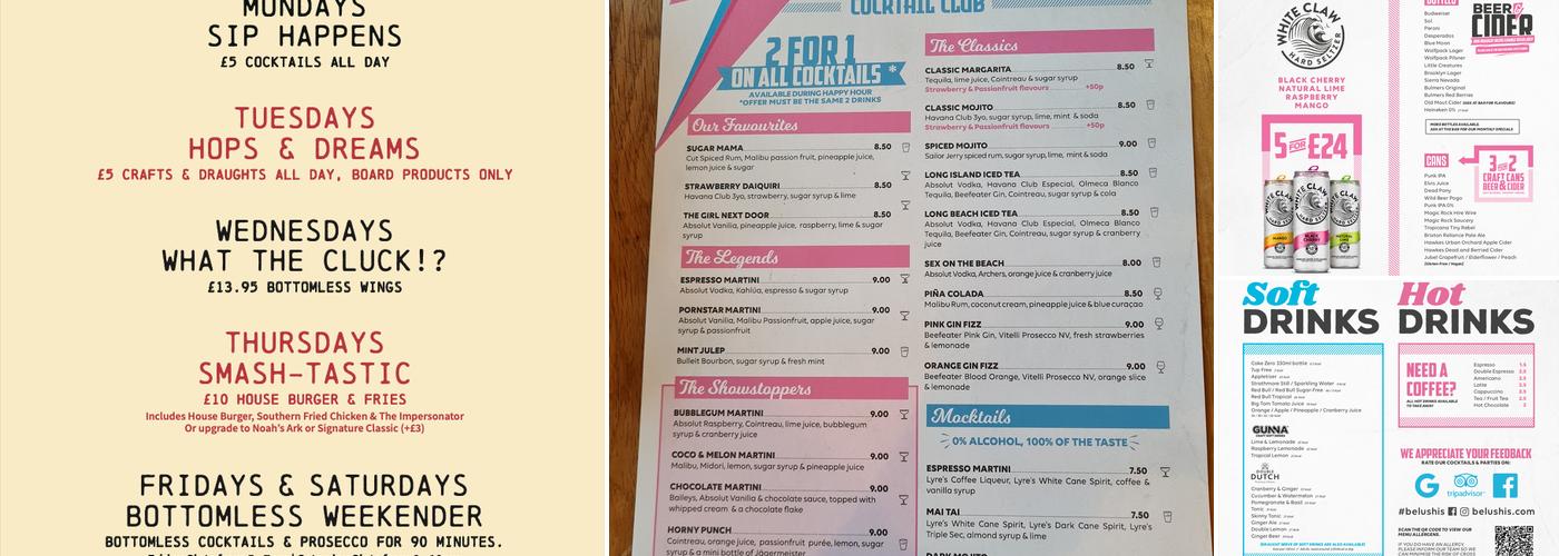 Belushi's Greenwich Menu