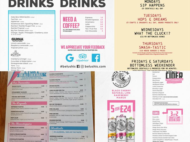 Belushi's Greenwich Menu