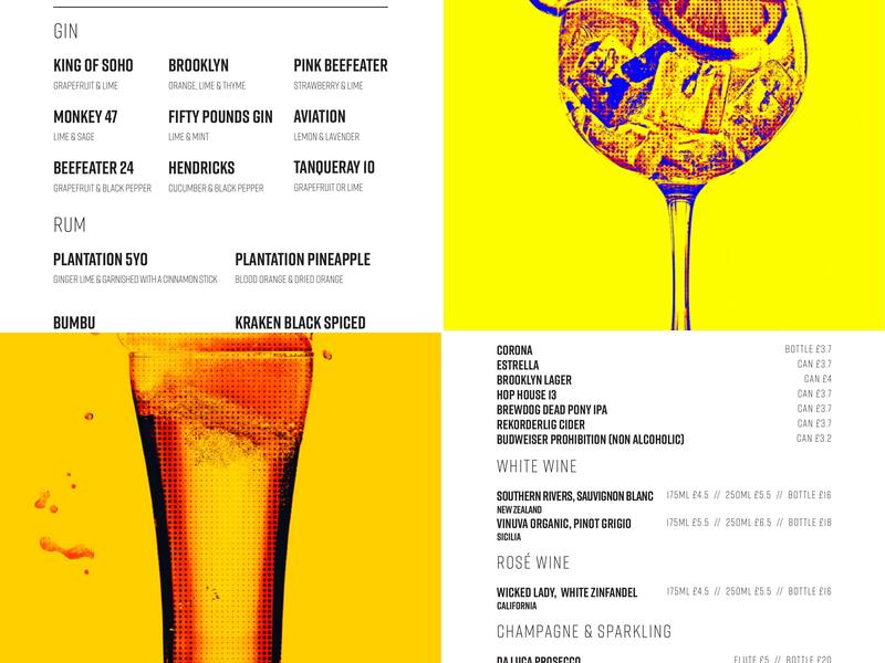 Spirit Bar Oxford Menu