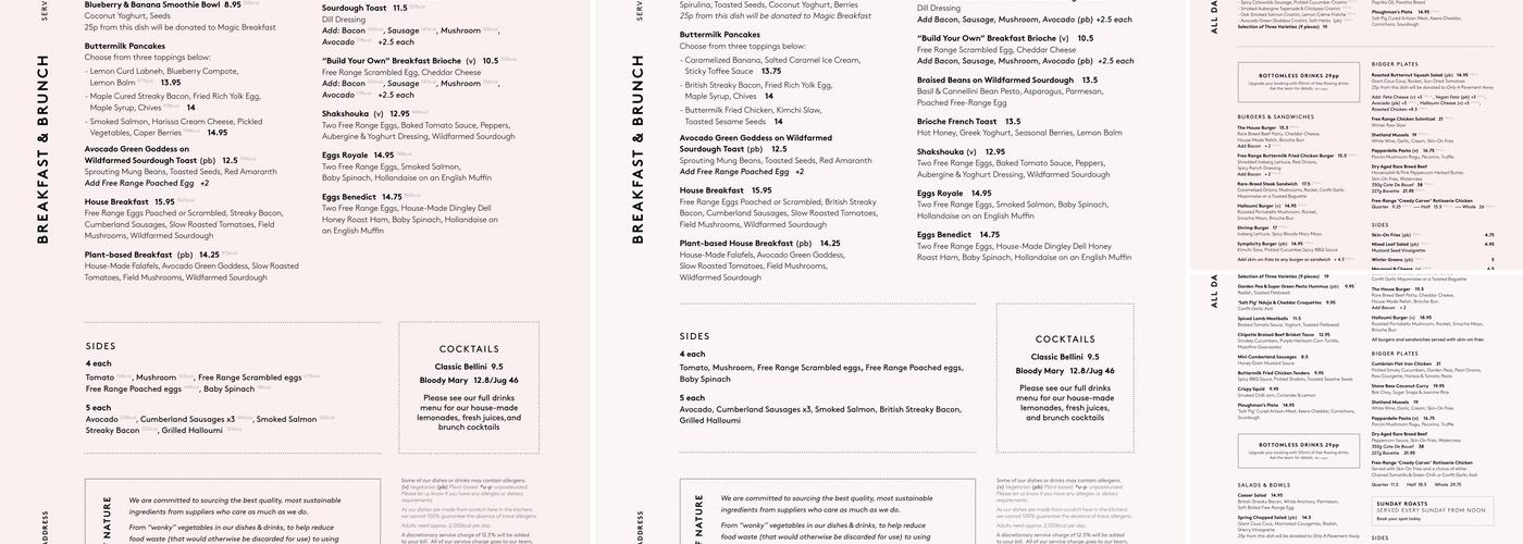 601 Queen's Rd Menu