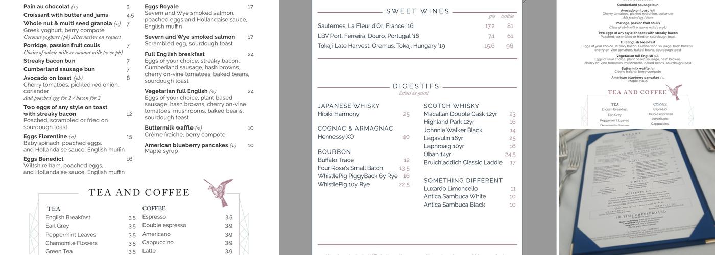 Aviary Rooftop Restaurant and Bar Menu