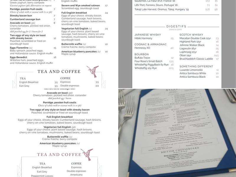 Aviary Rooftop Restaurant and Bar Menu