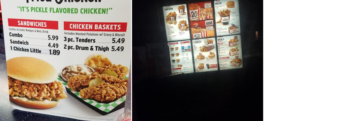 KFC Menu