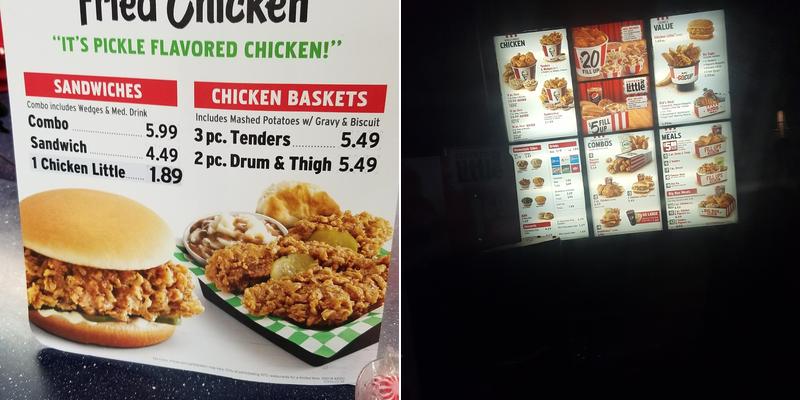 KFC Menu