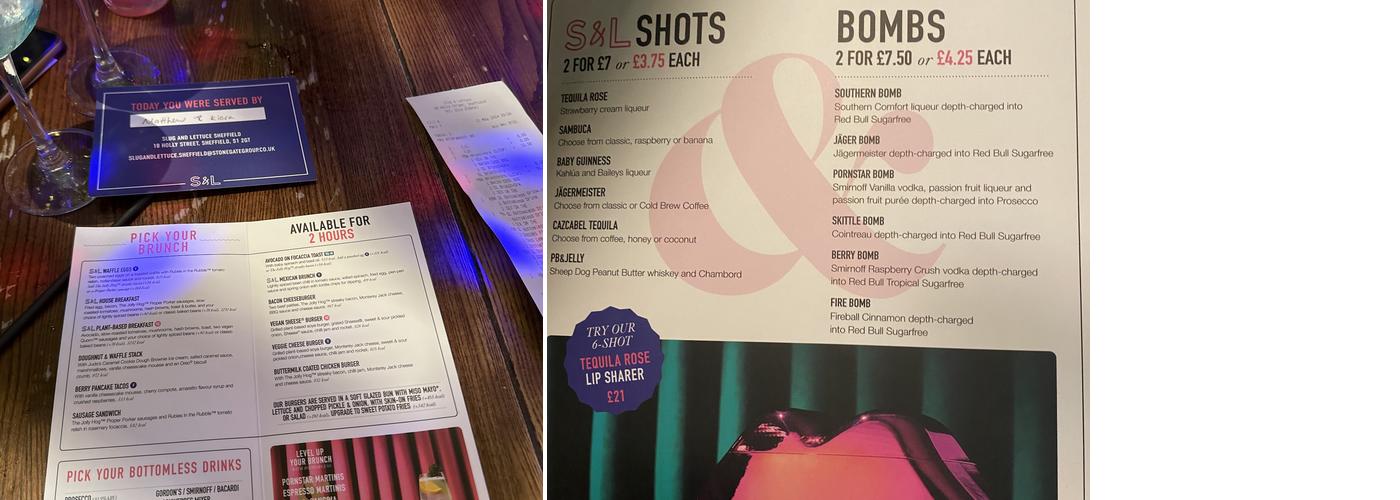 Slug & Lettuce - Sheffield Menu