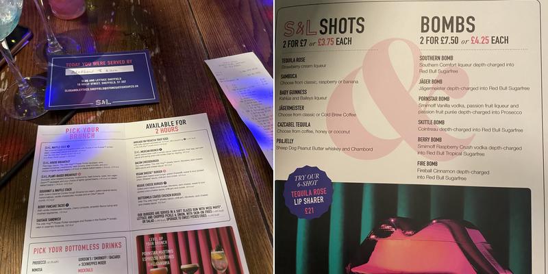 Slug & Lettuce - Sheffield Menu
