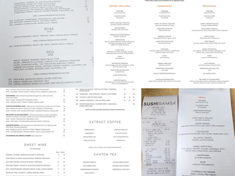 SUSHISAMBA London Menu