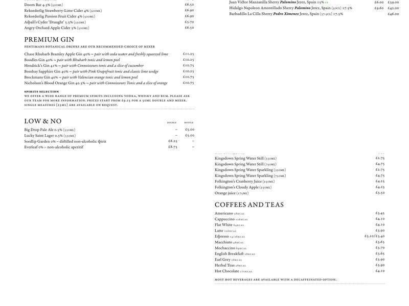 El Vino Masons Avenue Menu