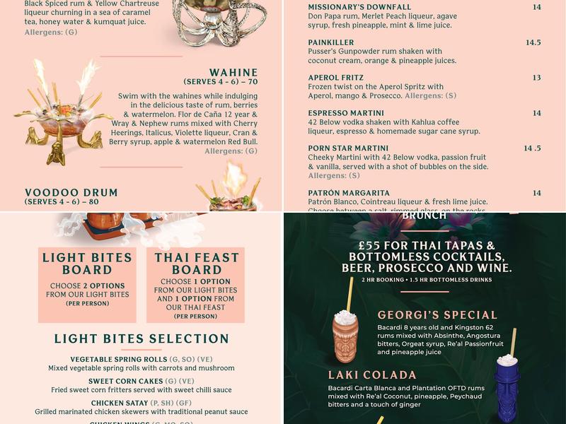 Laki Kane Cocktail Bar & Thai Restaurant Islington Menu