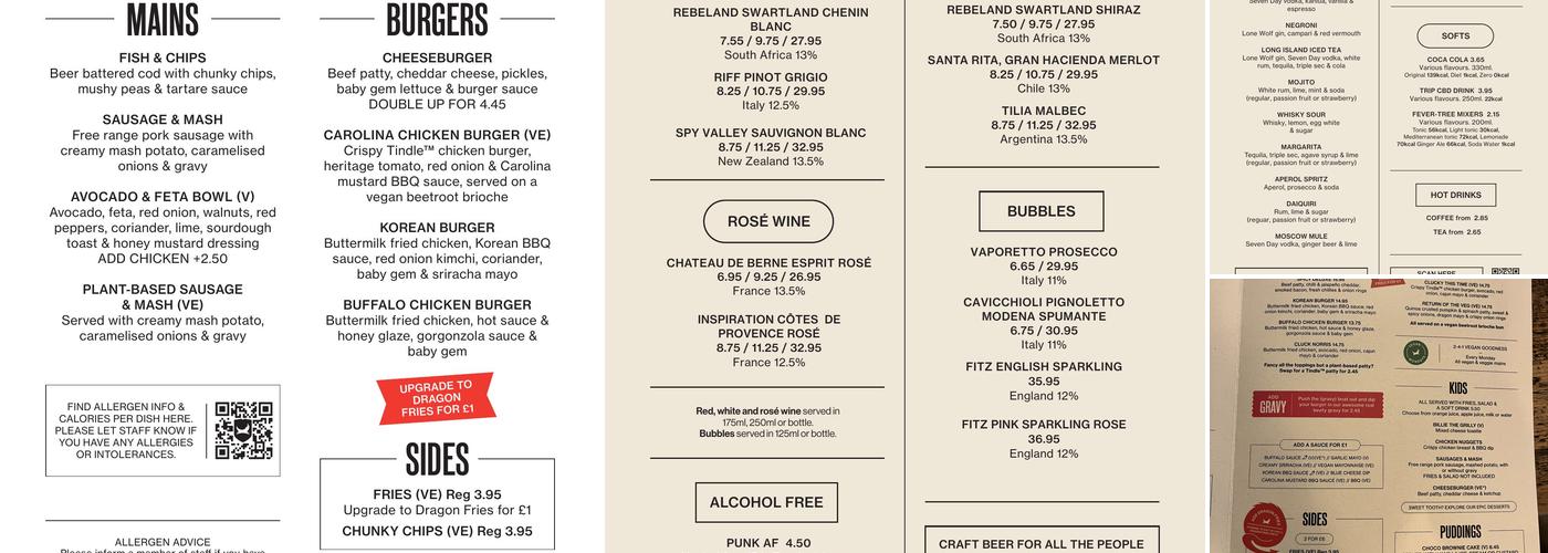 Seething Lane Tap Menu