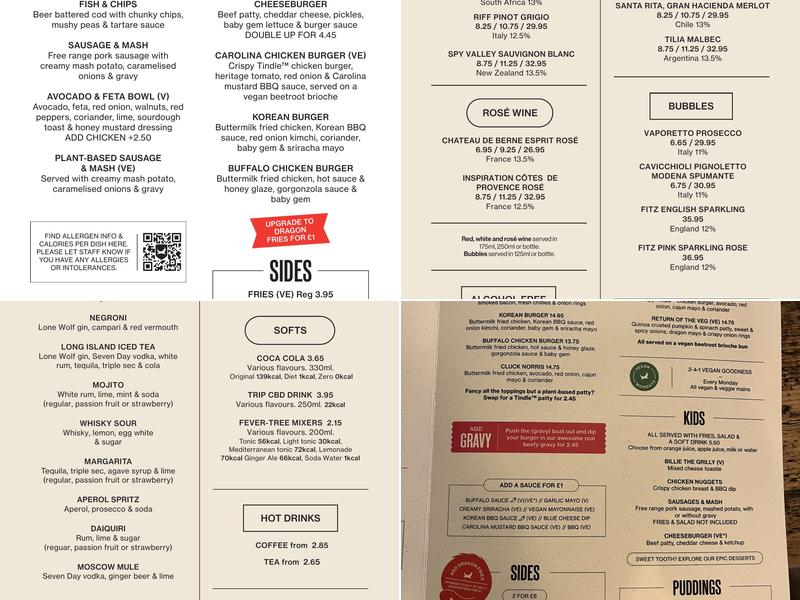 Seething Lane Tap Menu