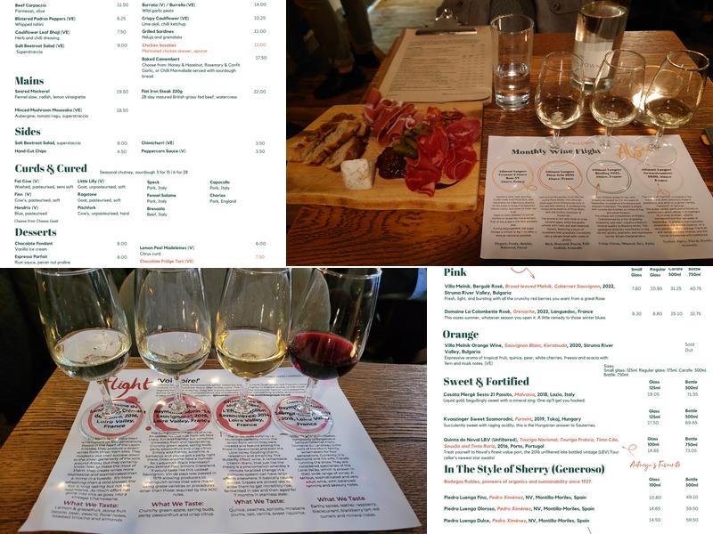 Humble Grape Liverpool Street Menu