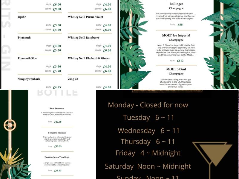 Baker Street Preston Menu