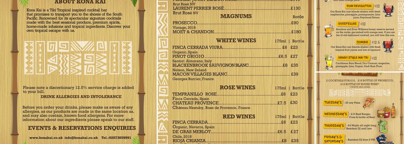 Kona Kai Menu