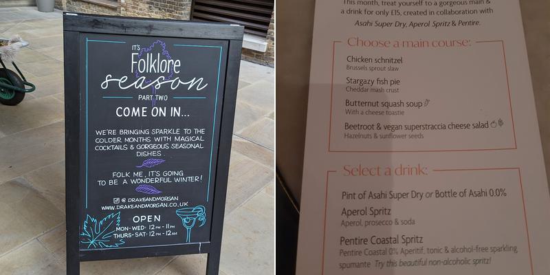 Devonshire Terrace Menu