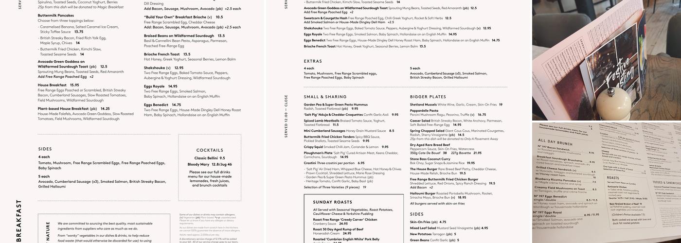 No 197 Chiswick Fire Station Menu