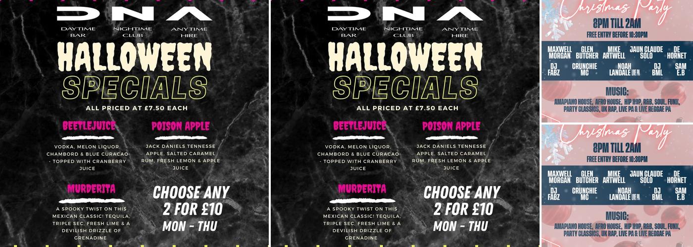 DNA Bar Bournemouth Menu