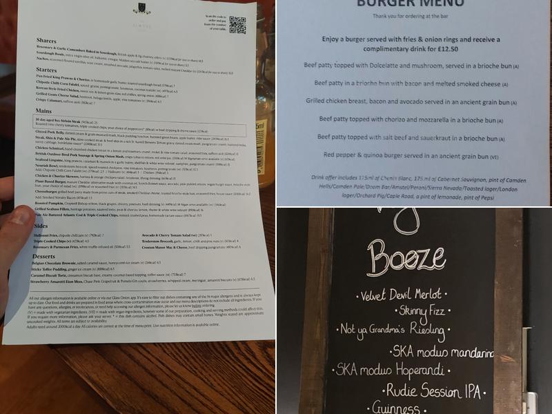 The Alwyne Castle Menu
