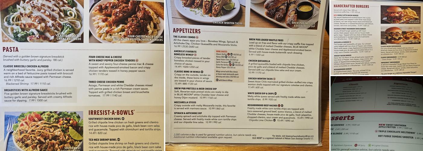 Applebee's Grill + Bar Menu